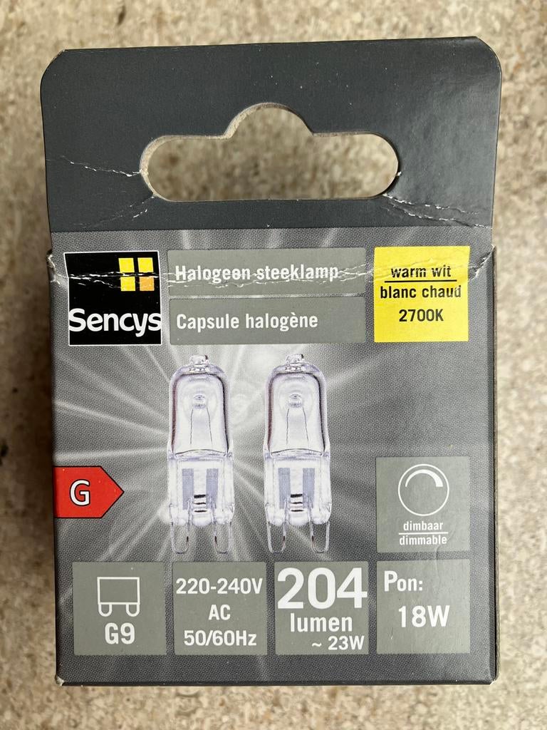 Ampoules capsules halogène, type G9, marque ENCYS 204 lumens, Maison & Meubles, Neuf, Enlèvement ou Envoi, Halogène, Spot encastrable ou Spot mural