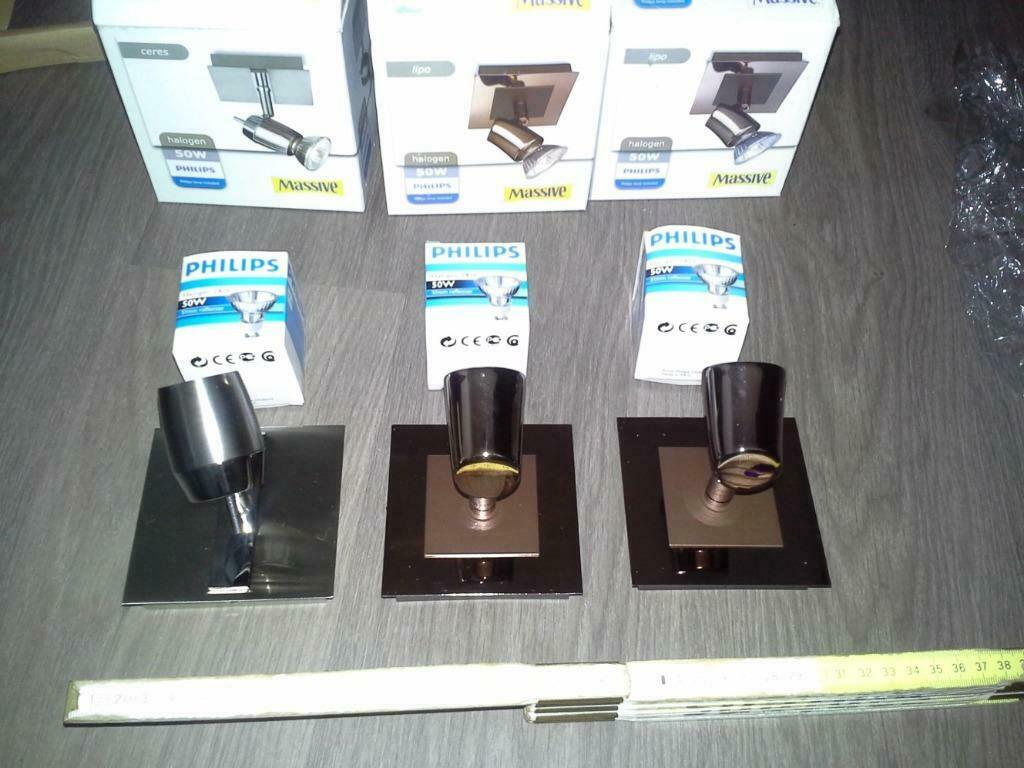 3 massive spot armaturen incl lamp. Nieuw !, Ophalen of Verzenden, Nieuw, Metaal of Aluminium, Plafondspot of Wandspot