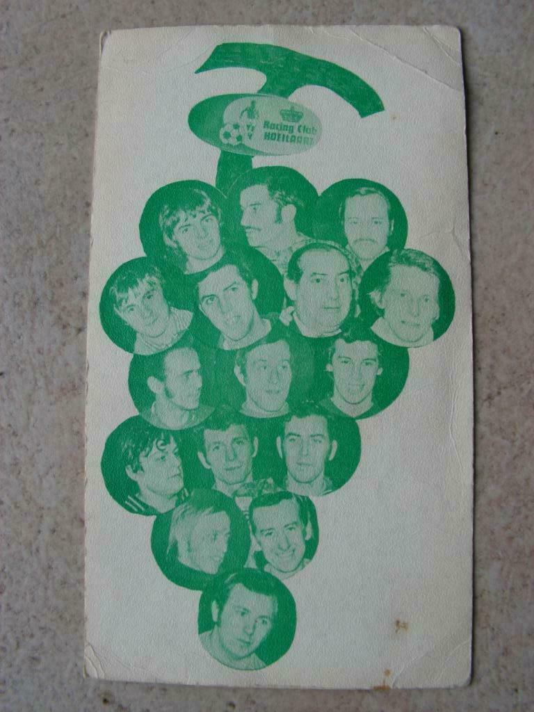 Vintage steunkaart Racing Club Hoeilaart 1974, Verzamelen, Ophalen of Verzenden, 1970 tot 1980