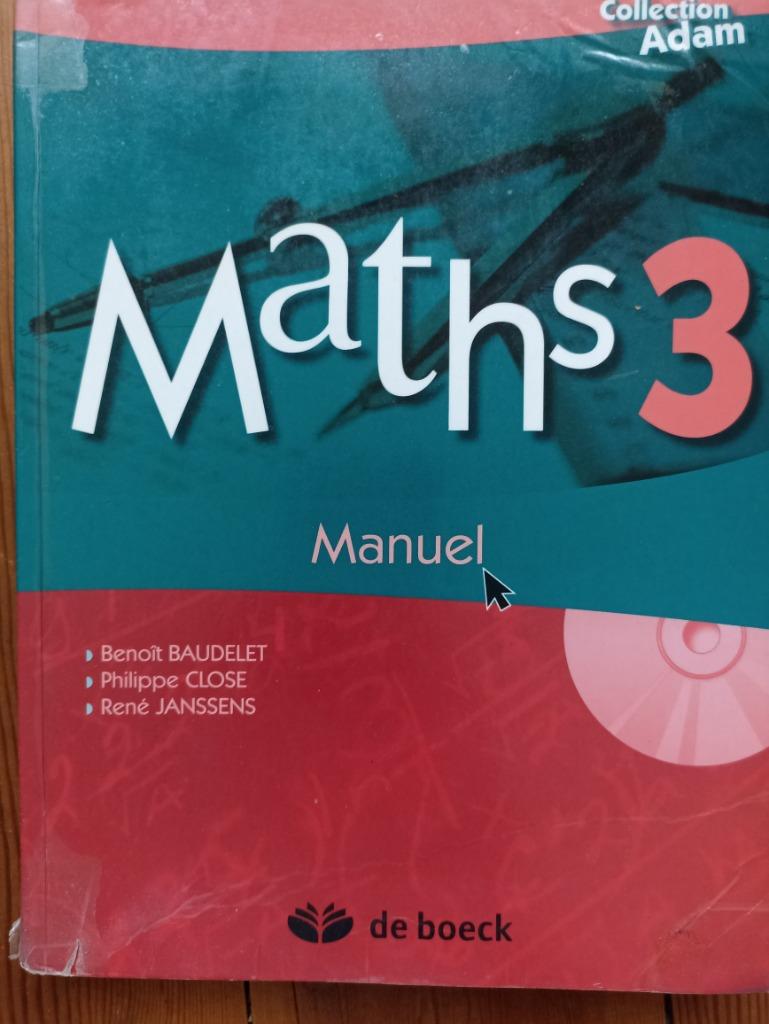 math 3e - de boeck, Enlèvement, Utilisé, Secondaire, Mathématiques B