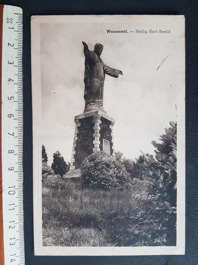 Postkaart Wezemaal Heilig Hart Beeld ( Rotselaar ), Envoi, 1920 à 1940, Affranchie, Brabant Flamand