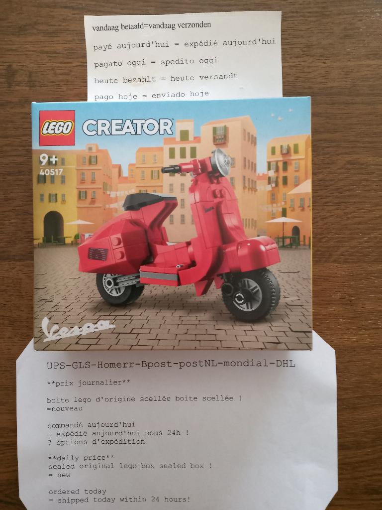 Lego 40517 mini Vespa scooter, Verzenden, Nieuw, Complete set, Lego
