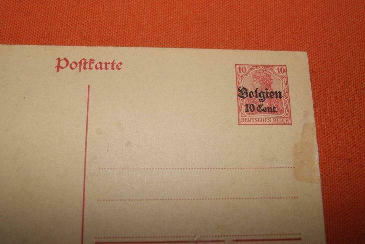 postzegels België gele briefkaart Duitse bezetting in België, Postzegels en Munten, Ophalen of Verzenden
