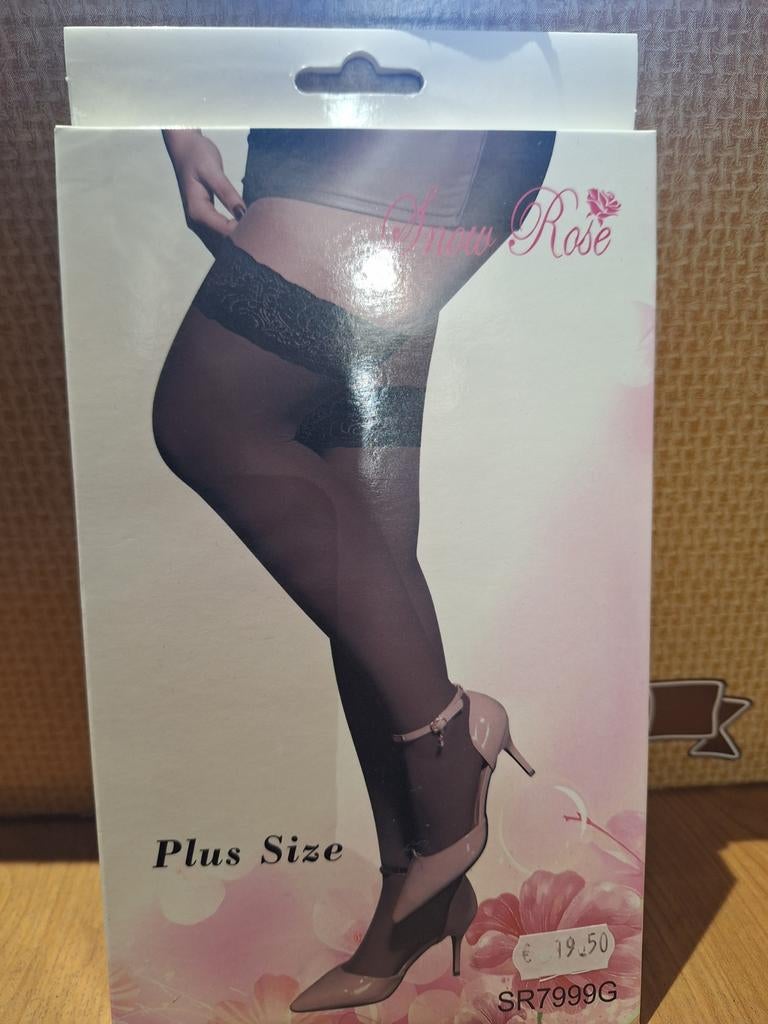 Snow rose,zelfophoudende kousen,plus size, Zwart, Nieuw, Overige maten, Ophalen of Verzenden