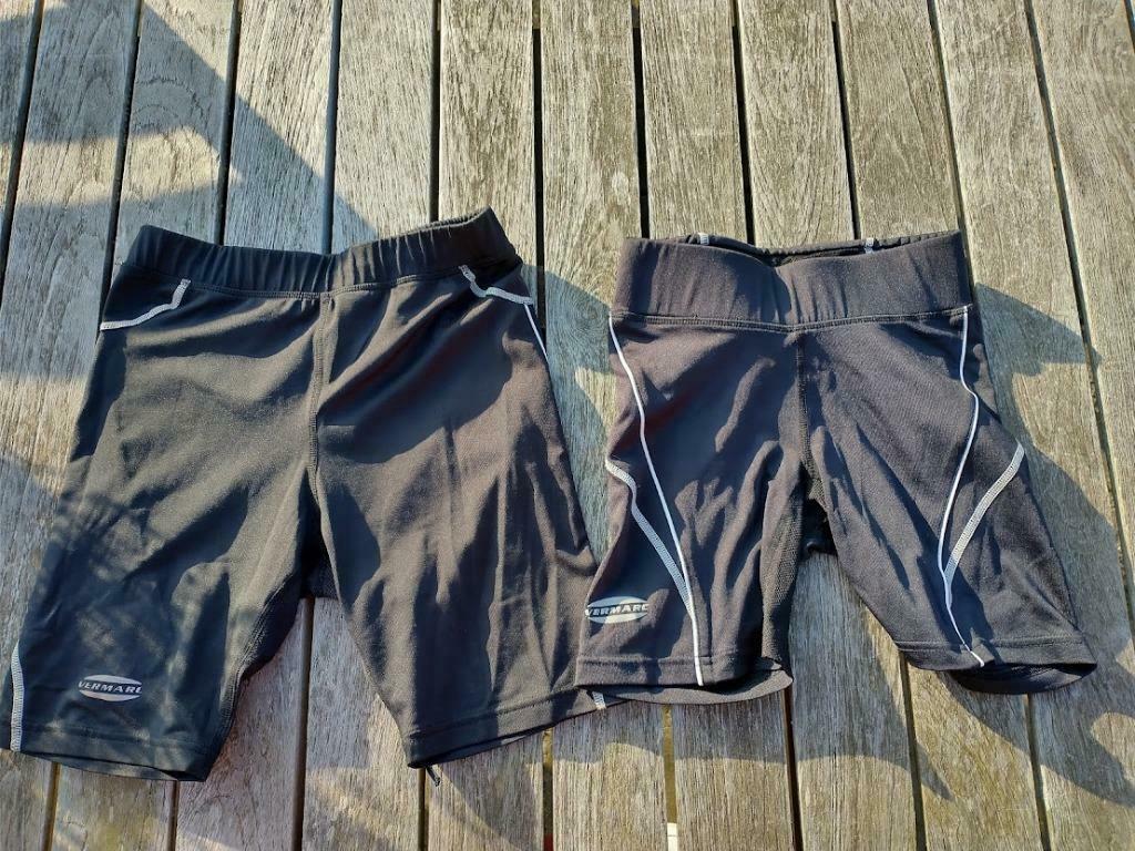 2 zwarte loopbroeken Vermarc - maat XXS en S, Vermarc, Jongen of Meisje, Sport- of Zwemkleding, Ophalen of Verzenden