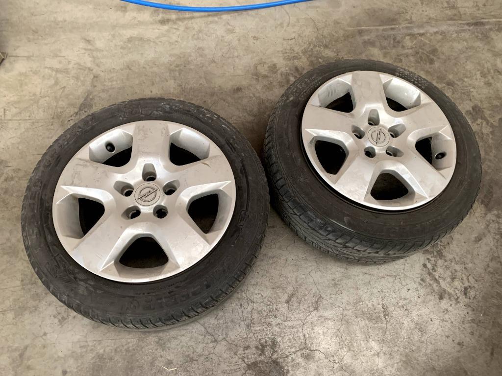Set van 2 winterbanden op OPEL velgen in 16"., Ophalen, Gebruikt, 16 inch, Banden en Velgen