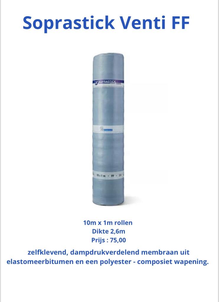 SOPREMA SOPRASTICK VENTI FF, Membrane goudronnée, Synthétique, Enlèvement, Noir