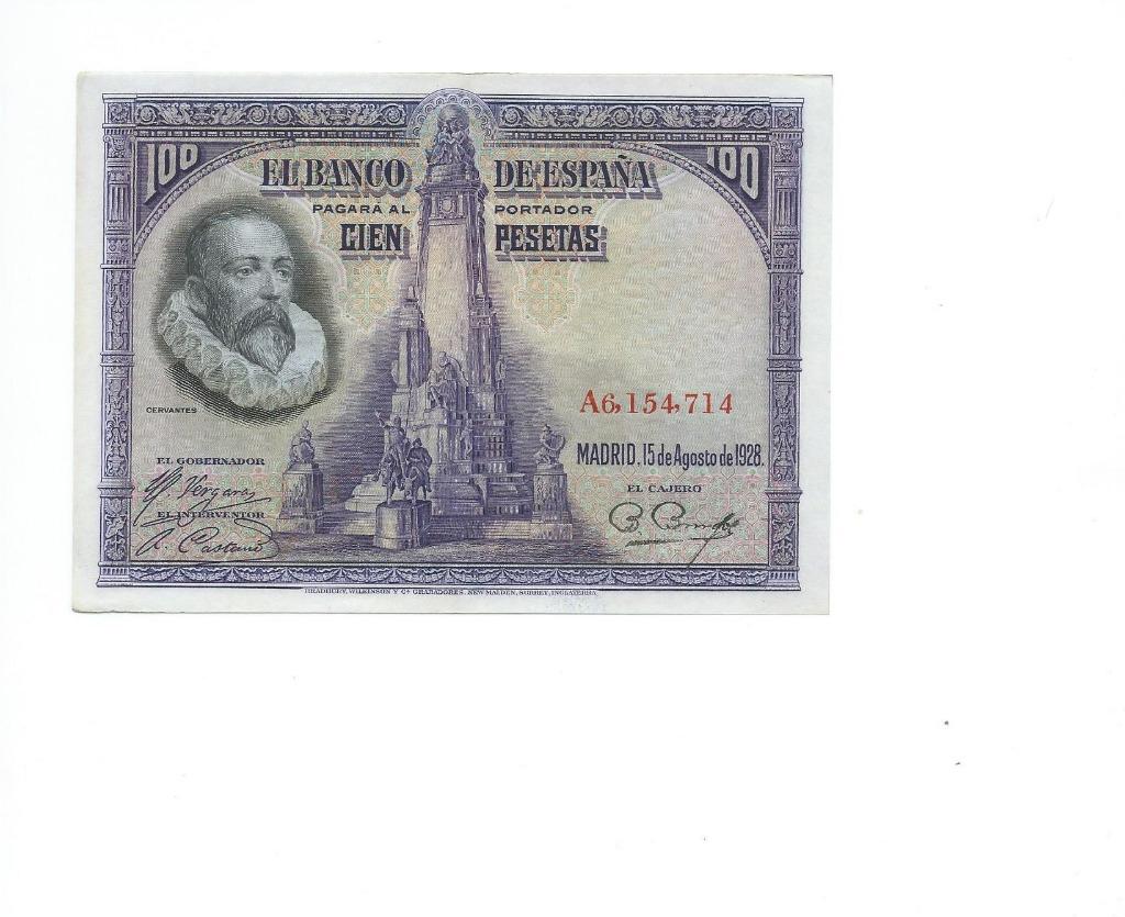 Spanje, 100 Pesetas 15/08/1928, XF., Enlèvement ou Envoi, Billets en vrac