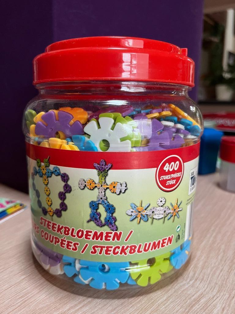 400 steekbloemen / constructieschijfjes, Kinderen en Baby's, Ophalen, Zo goed als nieuw, Bouwen