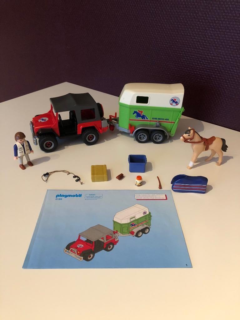 Voiture de transport chevaux Playmobil, Enlèvement ou Envoi, Utilisé