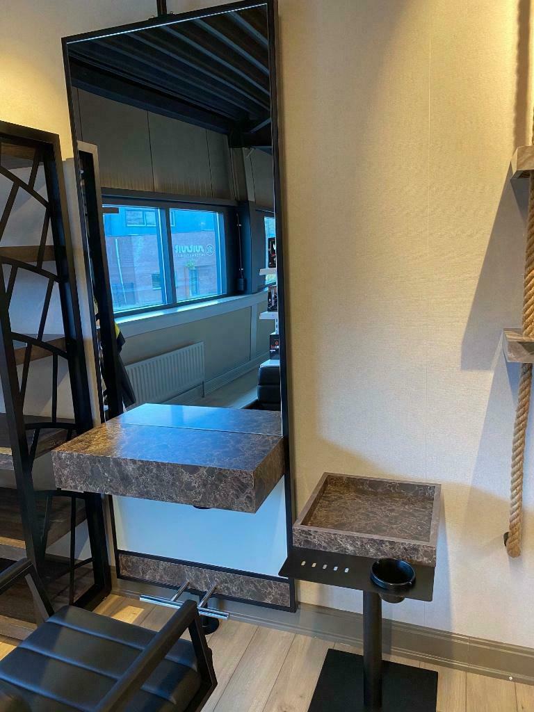 SHOWROOM UITVERKOOP kaptafel knipspiegel bruin industrieel, Ophalen of Verzenden, Nieuw