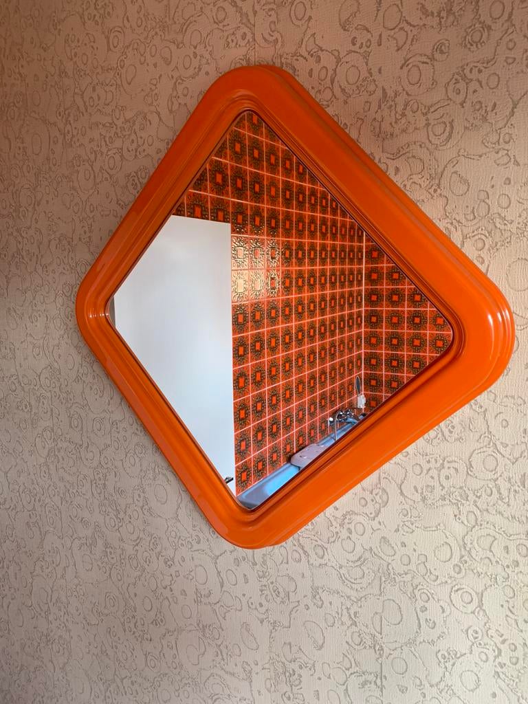 Spiegel Cattaneo in ruitvorm / vierkant (vintage / retro), Huis en Inrichting, Ophalen, Zo goed als nieuw, Vierkant