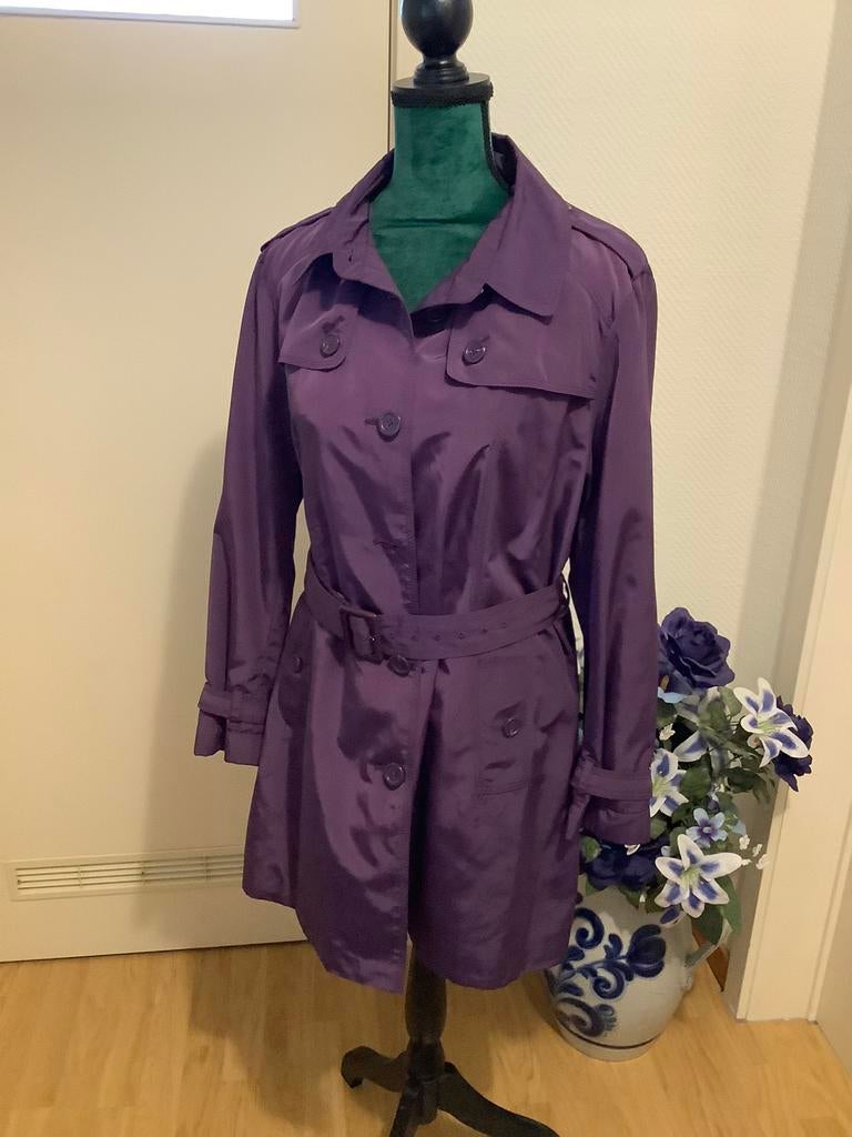 Trenchcoat Clarina Sportswear, Kleding | Dames, Maat 38/40 (M), Ophalen of Verzenden, Zo goed als nieuw, Paars