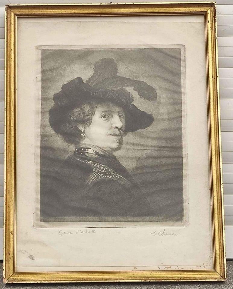 Eau forte épreuve d artiste signe Charles Bernier, Antiek en Kunst, Ophalen of Verzenden