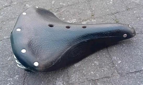Zadel leder retro Brooks B67 gechromeerd 🚲, Fietsen en Brommers, Ophalen of Verzenden, Zo goed als nieuw, Zadel, Brooks