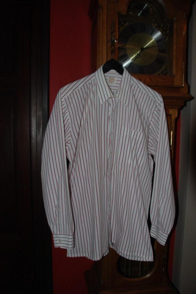 Chemise "régular fit" blanche et bordeaux T40 Très bon état!, Tour de cou 39/40 (M), Enlèvement ou Envoi, Penney, Porté