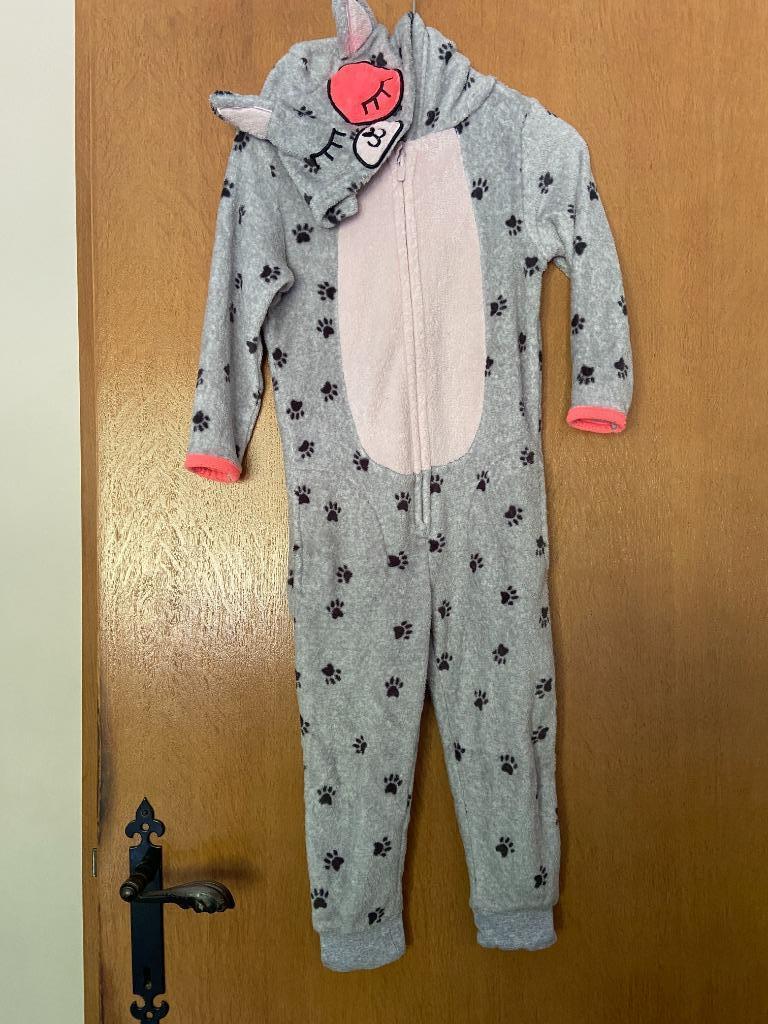 Onesie met dierenpootjesprint. M.98/104. Merk: Hema, Jongen of Meisje, Ophalen of Verzenden, Hema, Overige typen