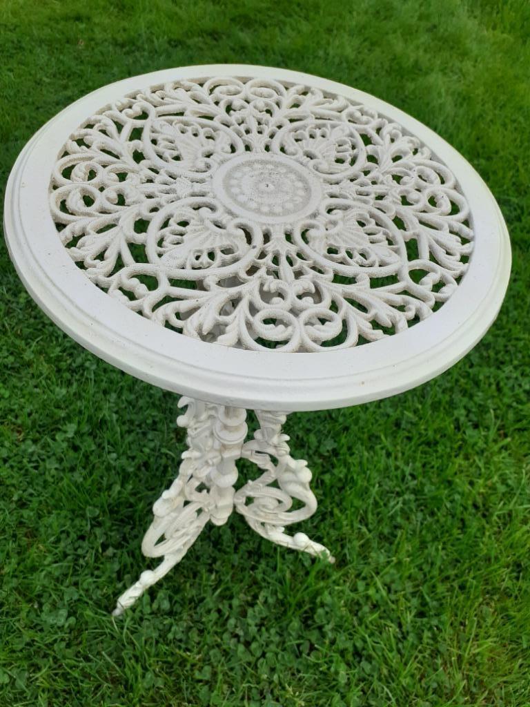 Guéridon , table en fonte patinée blanche, Maison & Meubles, Enlèvement, Neuf