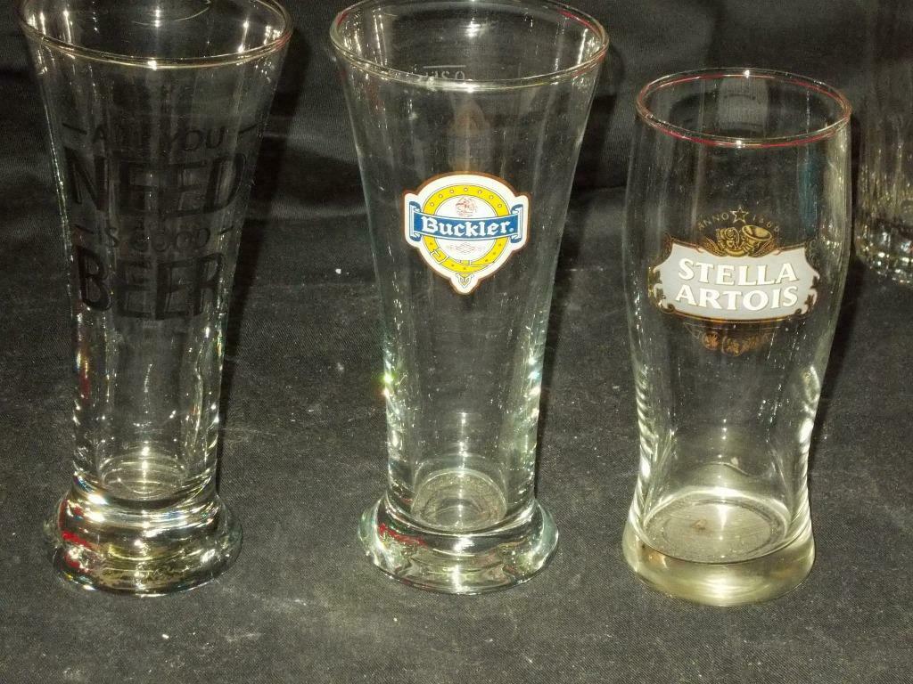 Bierglazen.Stella Artois.Buckler.All You Need Is Beer. D 129, Verzamelen, Ophalen of Verzenden, Gebruikt, Glas of Glazen, Stella Artois