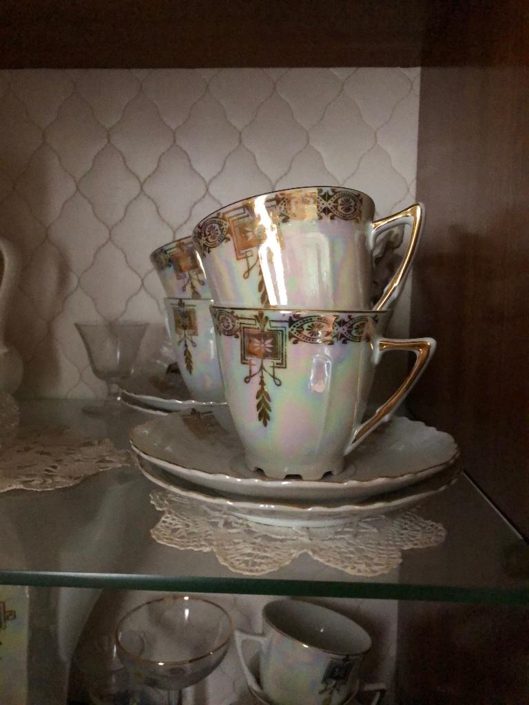 Service à thé à café irisé ancien du début du XXe siècle, Maison & Meubles, Cuisine | Vaisselle, Comme neuf, Service complet, Autres styles