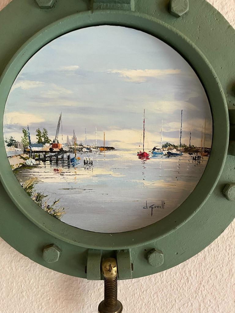 PEINTURE EN HUBLOT - CH. SUPER, Antiquités & Art, Art | Peinture | Classique, Enlèvement