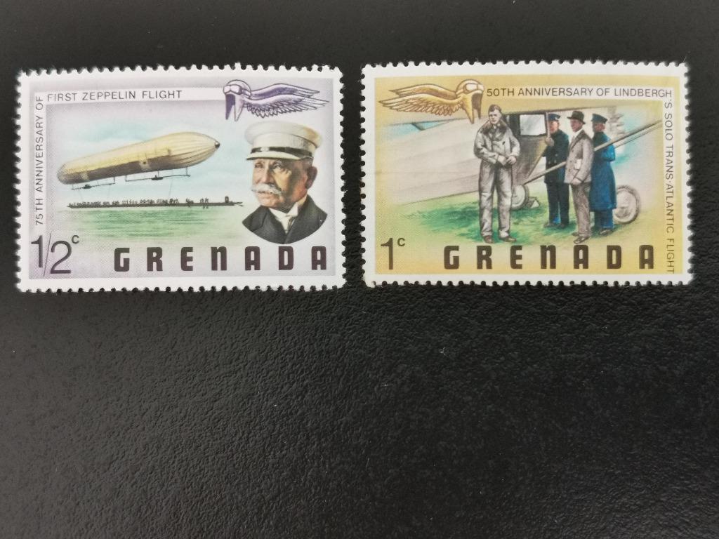 Grenade 1978 - aviation - Zeppelin, Lindbergh *, Enlèvement ou Envoi, Non oblitéré, Amérique du Nord