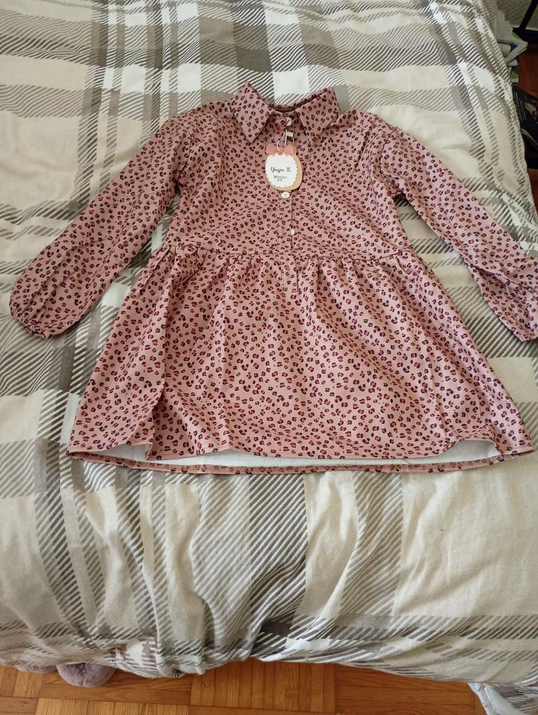 Roos kleedje met tijger print, Kinderen en Baby's, Yoyo S., Meisje, Nieuw, Ophalen of Verzenden
