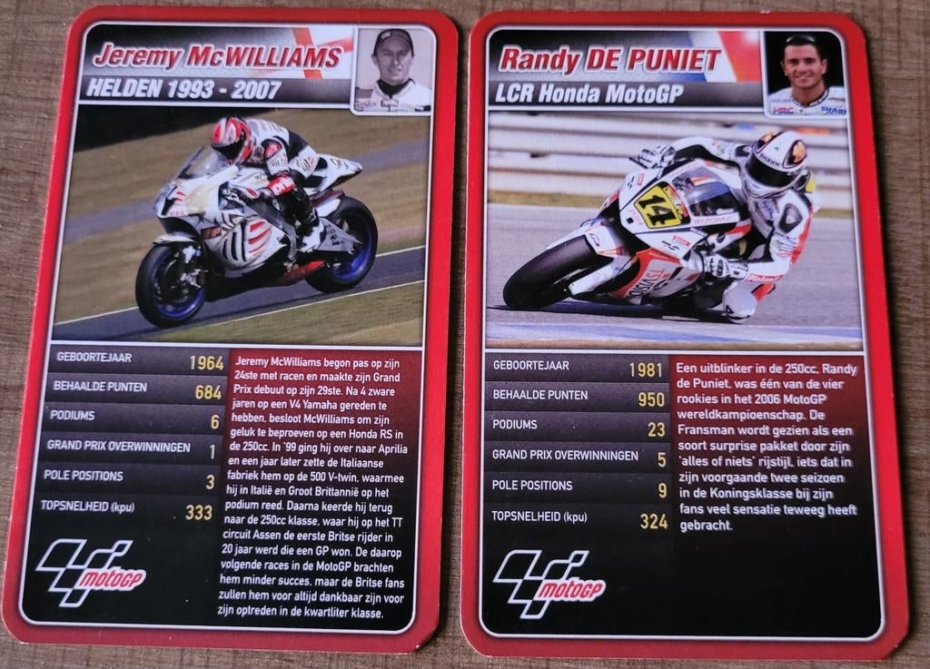 2 verzamelkaarten: Moto GP, Collections, Enlèvement ou Envoi, Comme neuf, Motos