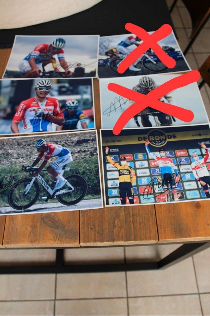 Gesigneerde foto's Mathieu van der Poel Canyon Alpecin Zwift, Enlèvement
