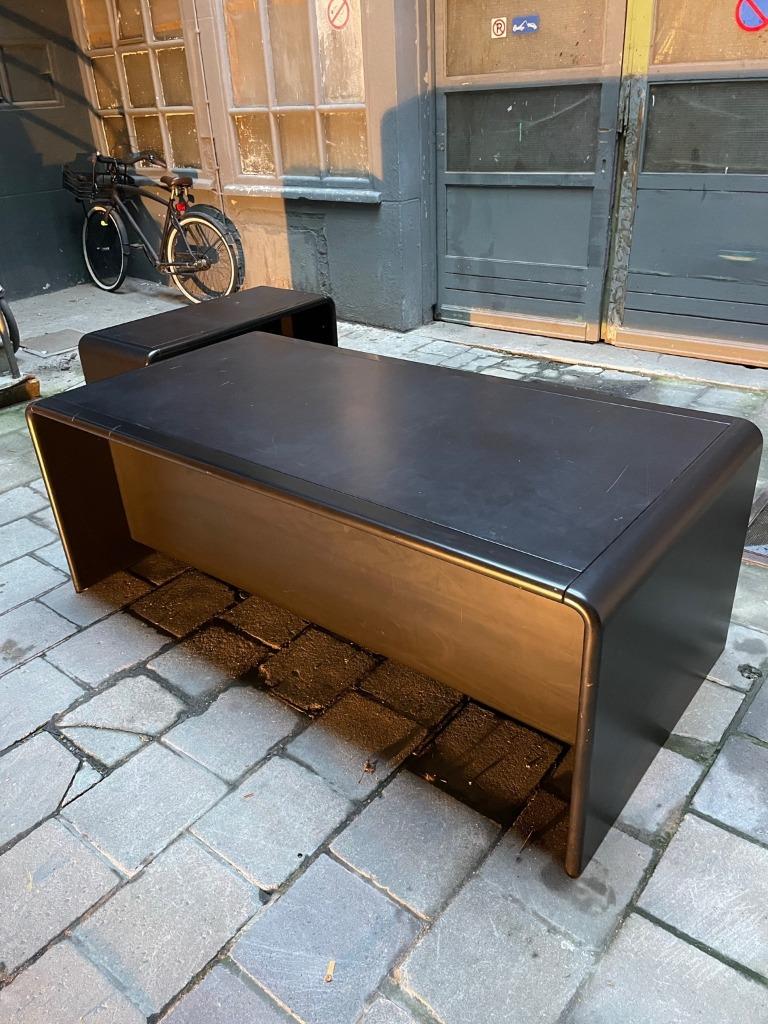 EBL Bureau + Dactylotafel (1981) – Zwart Lak + Leder, Ophalen, Gebruikt