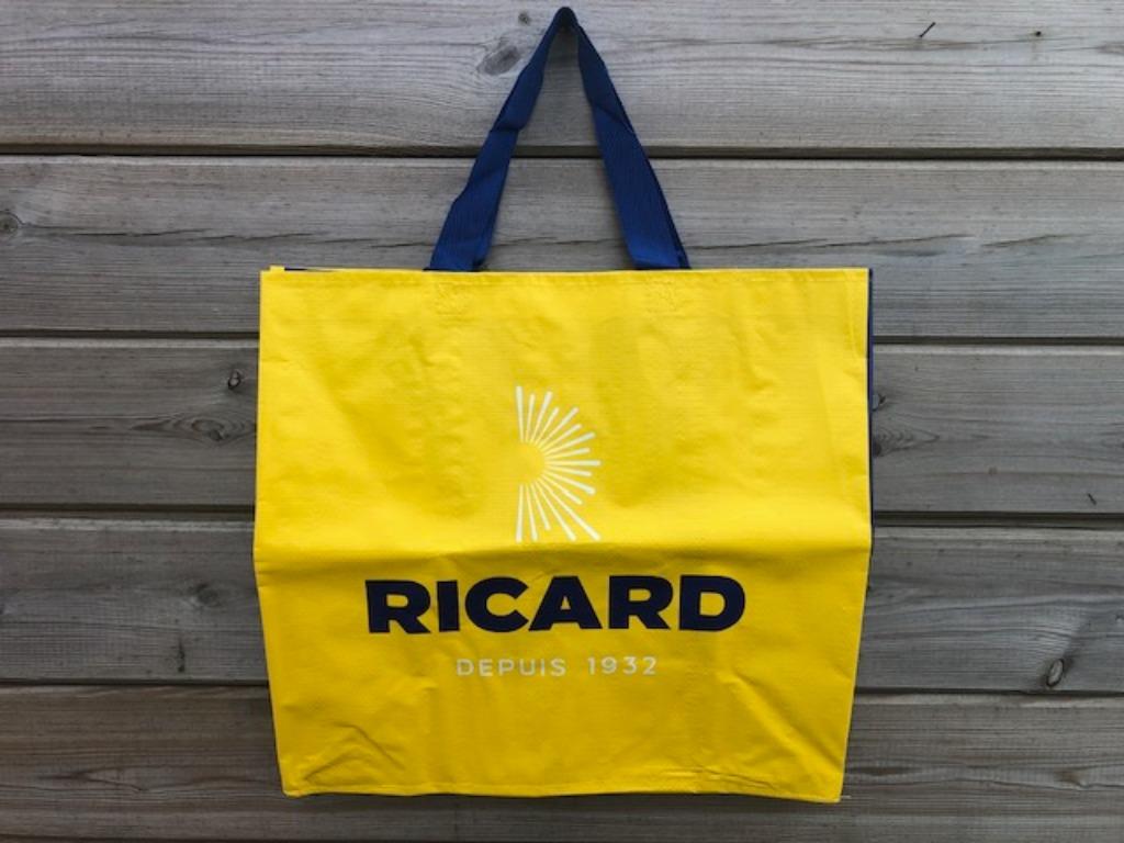 Sac Ricard en plastique rigide jaune, côté bleu avec, Collections, Enlèvement ou Envoi, Comme neuf, Ustensile