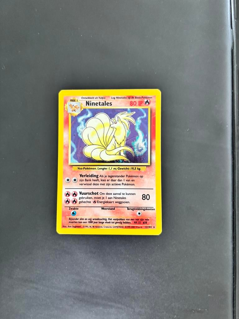 Pokemon kaart - Ninetales Nederlands holo WOTC vintage, Ophalen of Verzenden, Zo goed als nieuw, Losse kaart, Foil