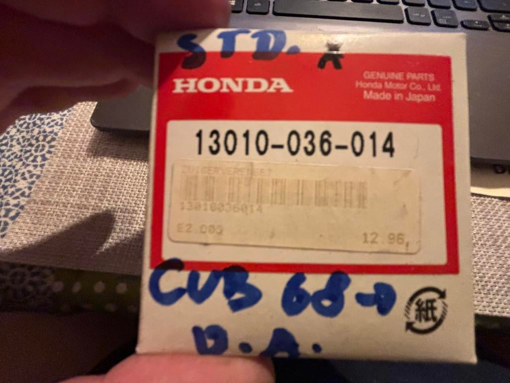 Standaardmaat set segmenten Honda Cub oa, Fietsen en Brommers, Ophalen of Verzenden, Nieuw