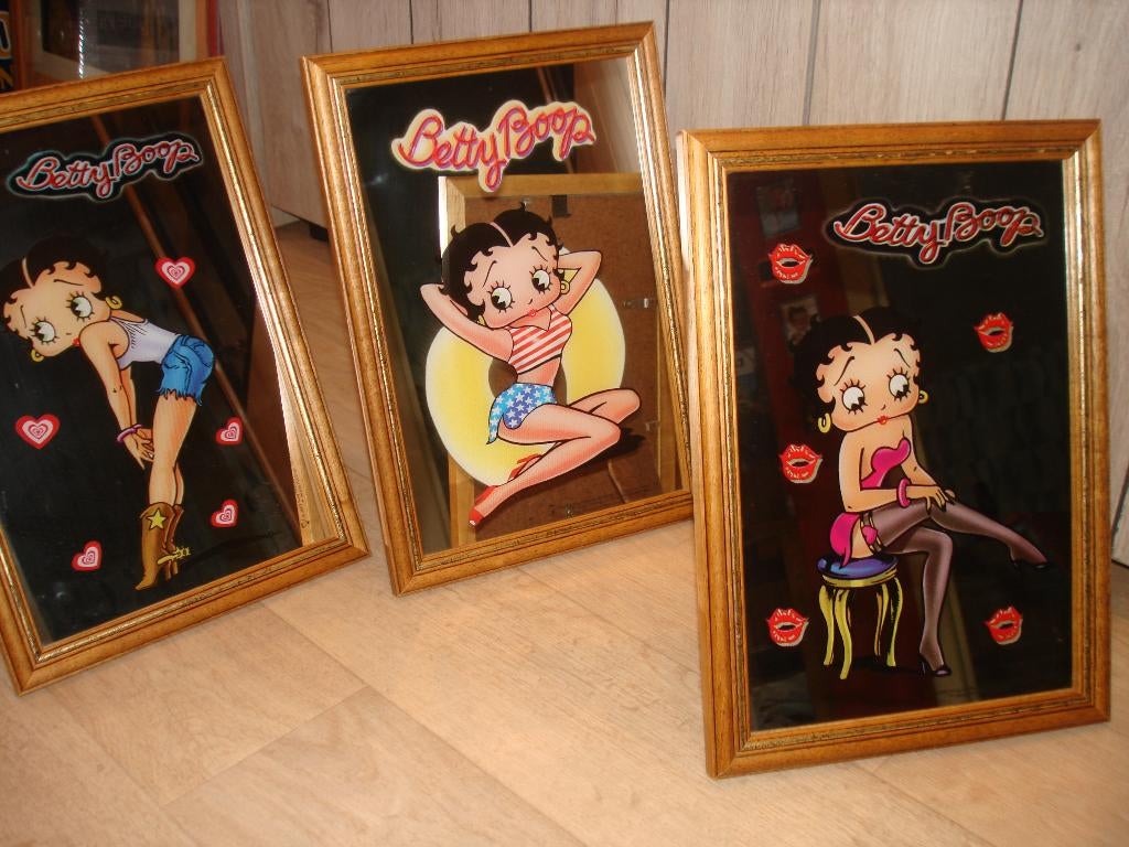 Betty Boop spiegels  ' 3 stuks ', Ophalen of Verzenden, Zo goed als nieuw, Rechthoekig