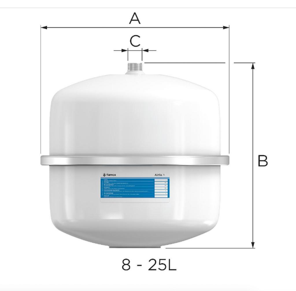 FLAMCO Vase d'expansion pour eau A potable Airfix A 12/4,0 [, Bricolage & Construction, Chauffe-eau & Boilers, Neuf, Élément, Moins de 20 litres