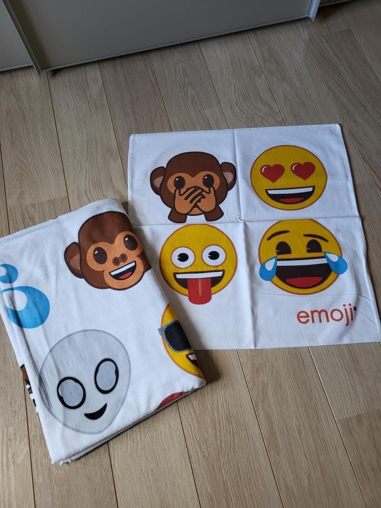 Flanellen dekbedovertrek Emoji, Ophalen, Zo goed als nieuw, Dekbedovertrek
