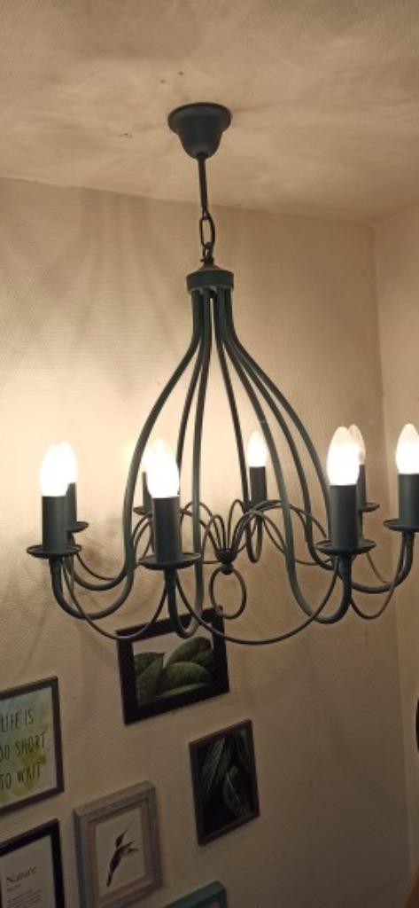 lustre 8 branches Massive, Maison & Meubles, Lampes | Lustres, Enlèvement, Comme neuf, Métal, Classique