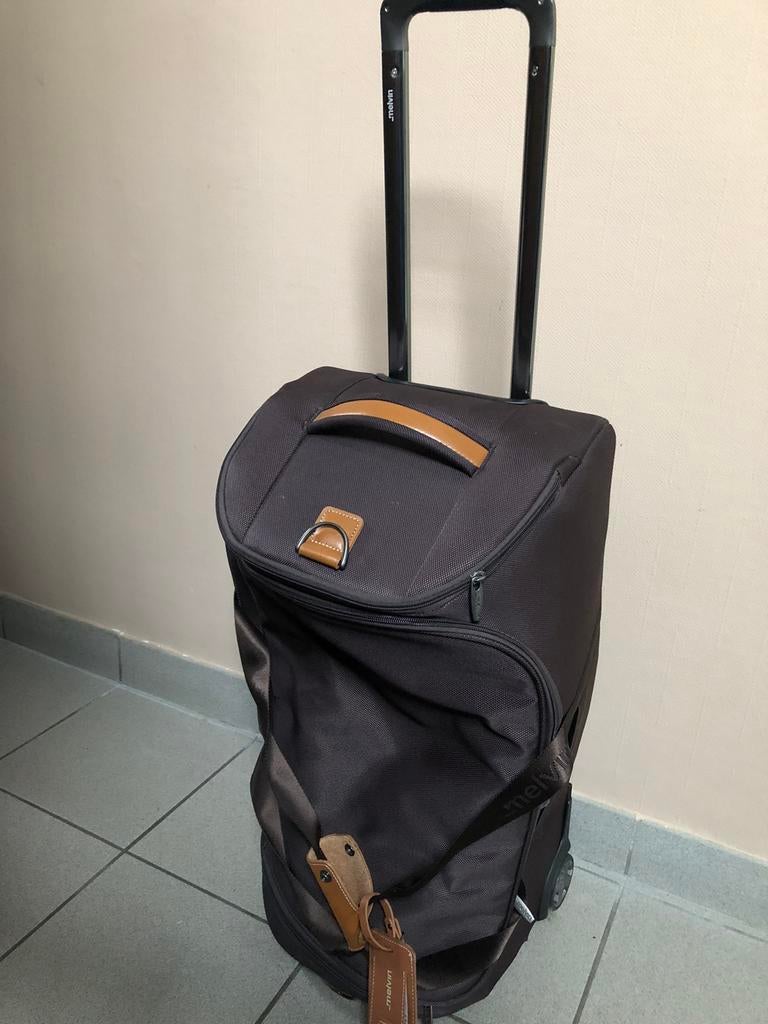 Valise voyage Melvin neuve., Enlèvement ou Envoi, Neuf, Brun, Roulettes