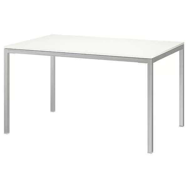 Glazen tafel met chrome onderstel in goede staat!, Huis en Inrichting, Tafels | Bijzettafels, Ophalen, Zo goed als nieuw, Rechthoekig