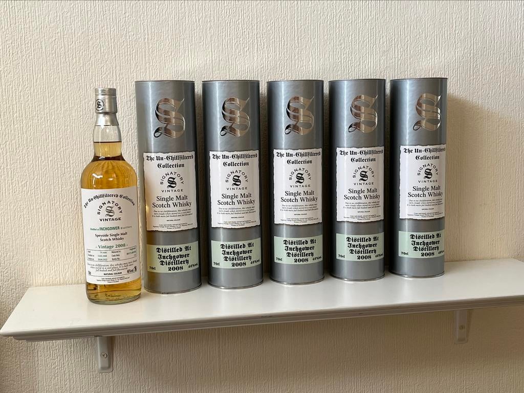 5 flessen Signatory Vintage Inchgower 14 Years, Enlèvement ou Envoi, Neuf