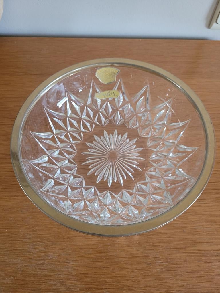 Ancienne coupe à fruits en cristal Val St Lambert, Antiquités & Art, Antiquités | Verre & Cristal, Enlèvement