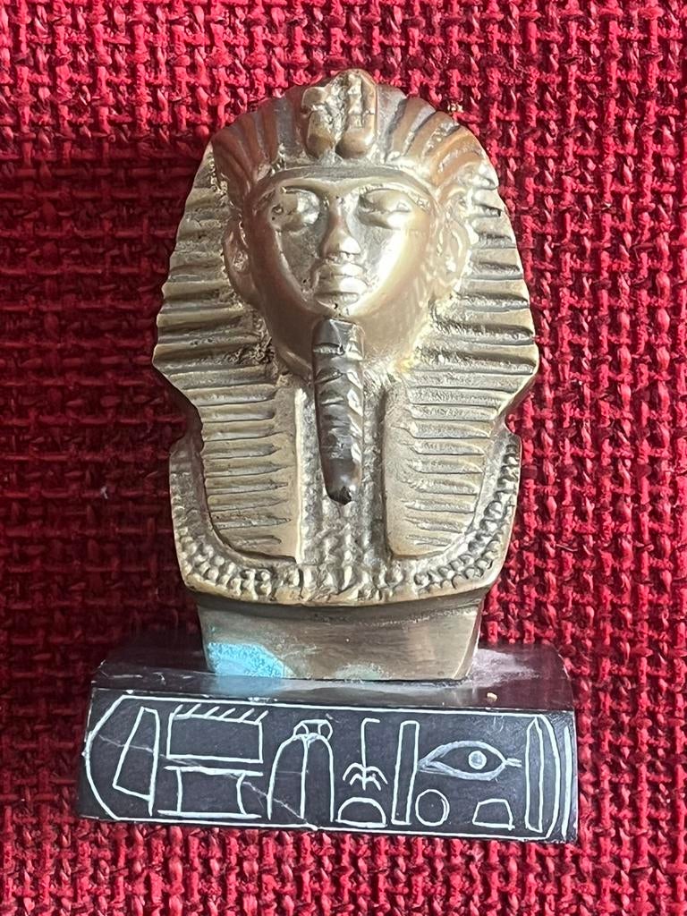 Vintage brons beeld Farao Egypte, Antiek en Kunst, Ophalen of Verzenden, Brons