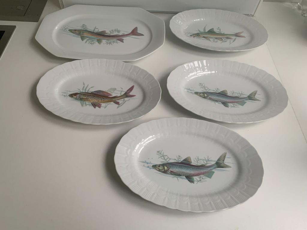 vis servies, Huis en Inrichting, Keuken | Servies, Ophalen of Verzenden, Zo goed als nieuw, Bord(en)