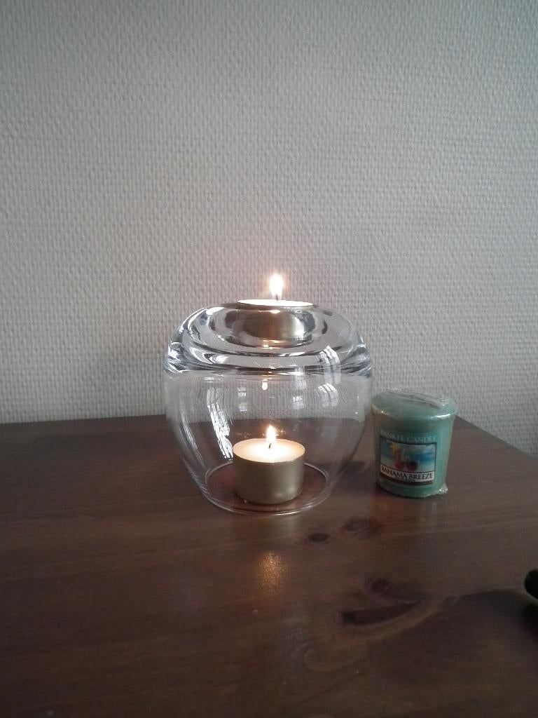 Photophore en verre & Bougie Yankee candel "Bahama Breee", Maison & Meubles, Envoi, Comme neuf, Autres matériaux, Bougie