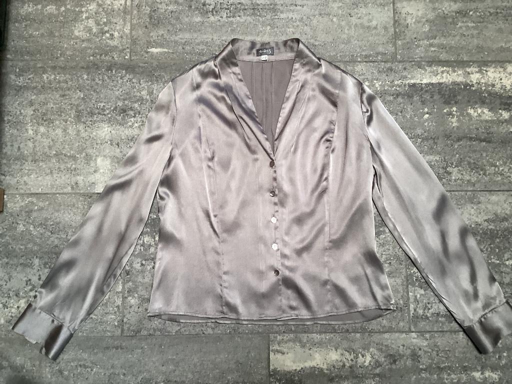 Blouse 123 en soie taille 44, Taille 42/44 (L), Gris, Enlèvement ou Envoi, Comme neuf