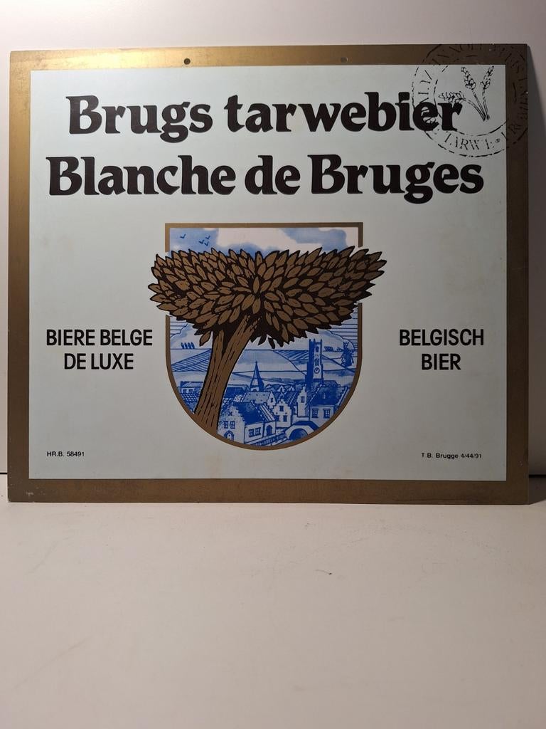 Brugs tarwebier kunststof bier reclamebord brouwerij 1991, Enlèvement ou Envoi, Comme neuf