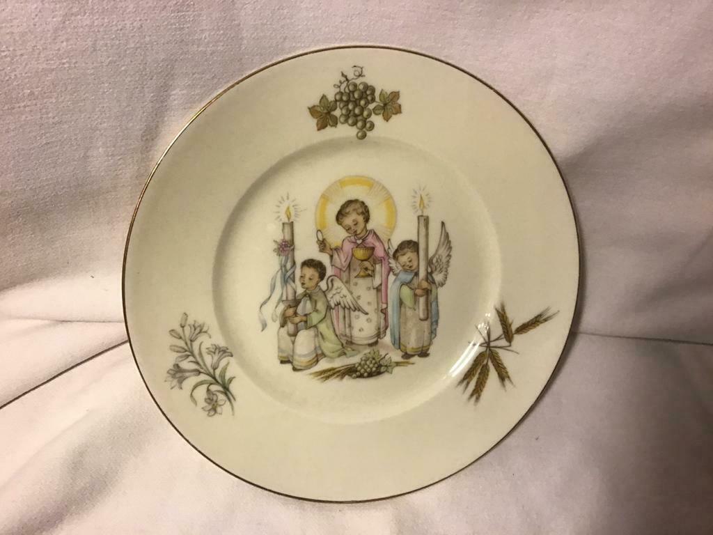 Assiette en porcelaine - souvenir de communion, Collections, Comme neuf