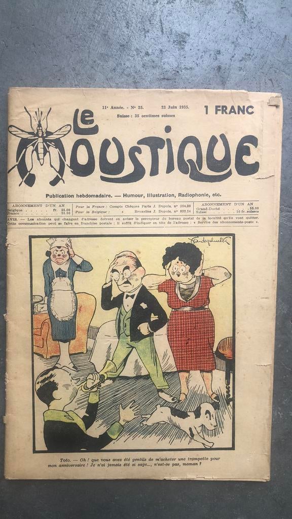Le moustique n 25 du 23 mai 1935, Livres, Enlèvement ou Envoi, Utilisé
