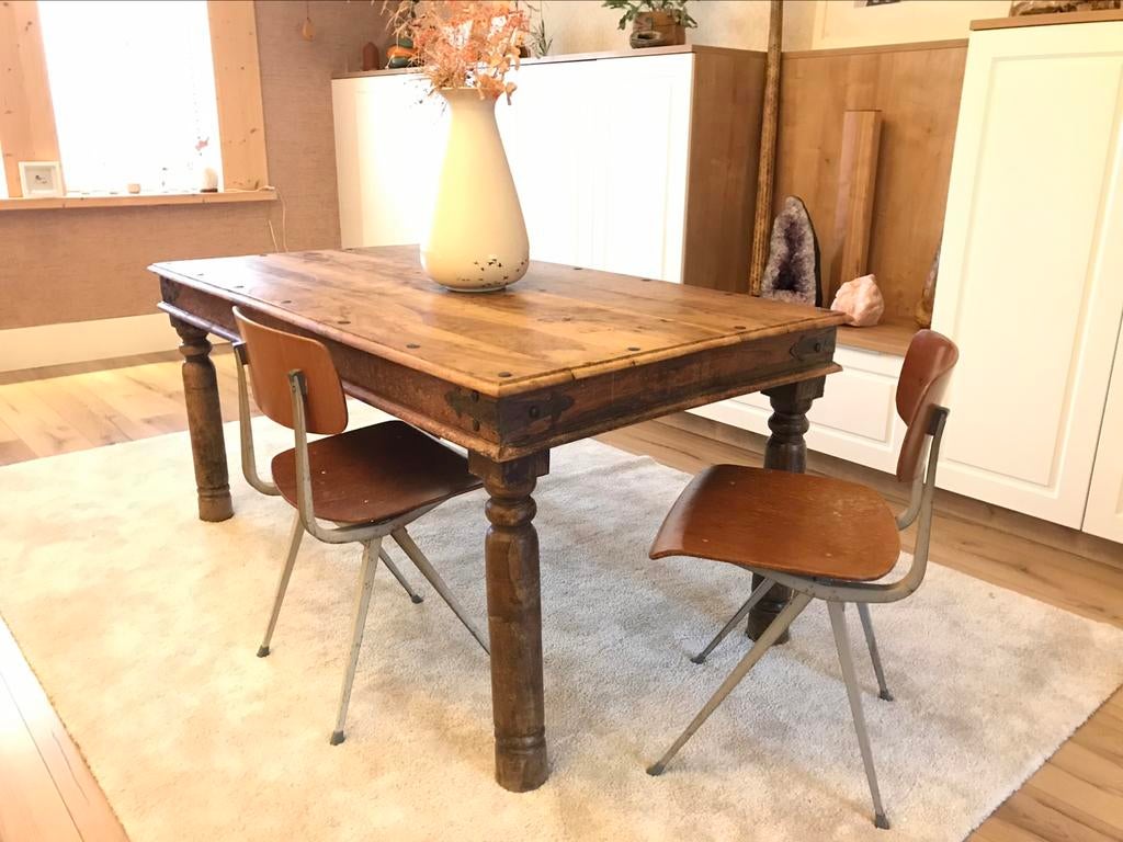 Oude hardhouten eettafel, Enlèvement, Comme neuf