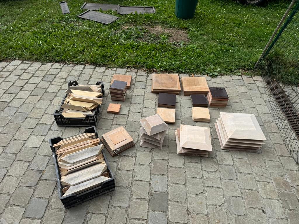 Houten vormen voor vierkante borden in klei - 16 sets, Antiek en Kunst, Ophalen